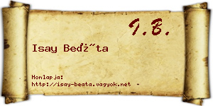 Isay Beáta névjegykártya